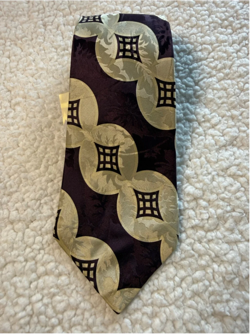 Vintage 80s Polo Ralph Lauren Hollywood Collection Silk Tie NWT Art Deco